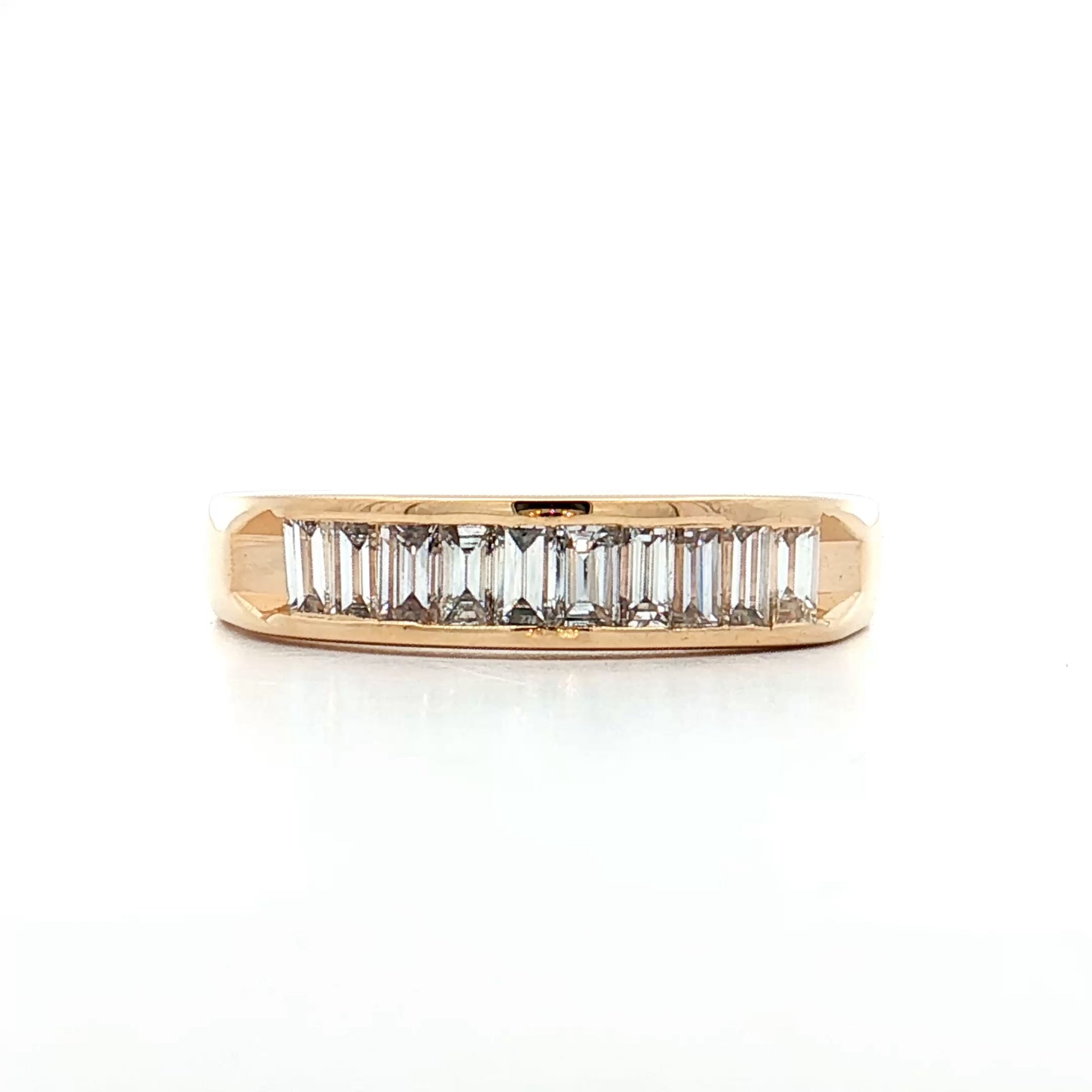 .80 Baguette Diamond Wedding Band 14k Yellow Gold