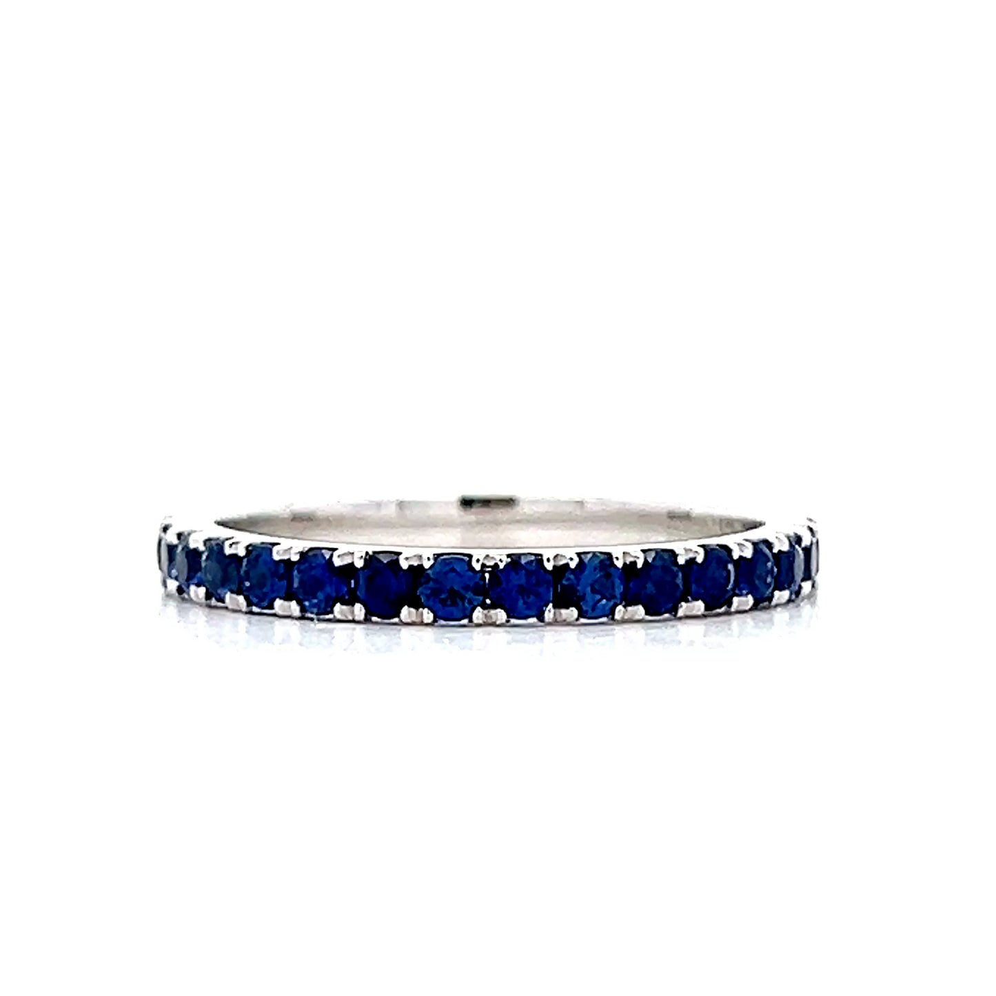 .80 French Cut Sapphire Wedding Band in 14k