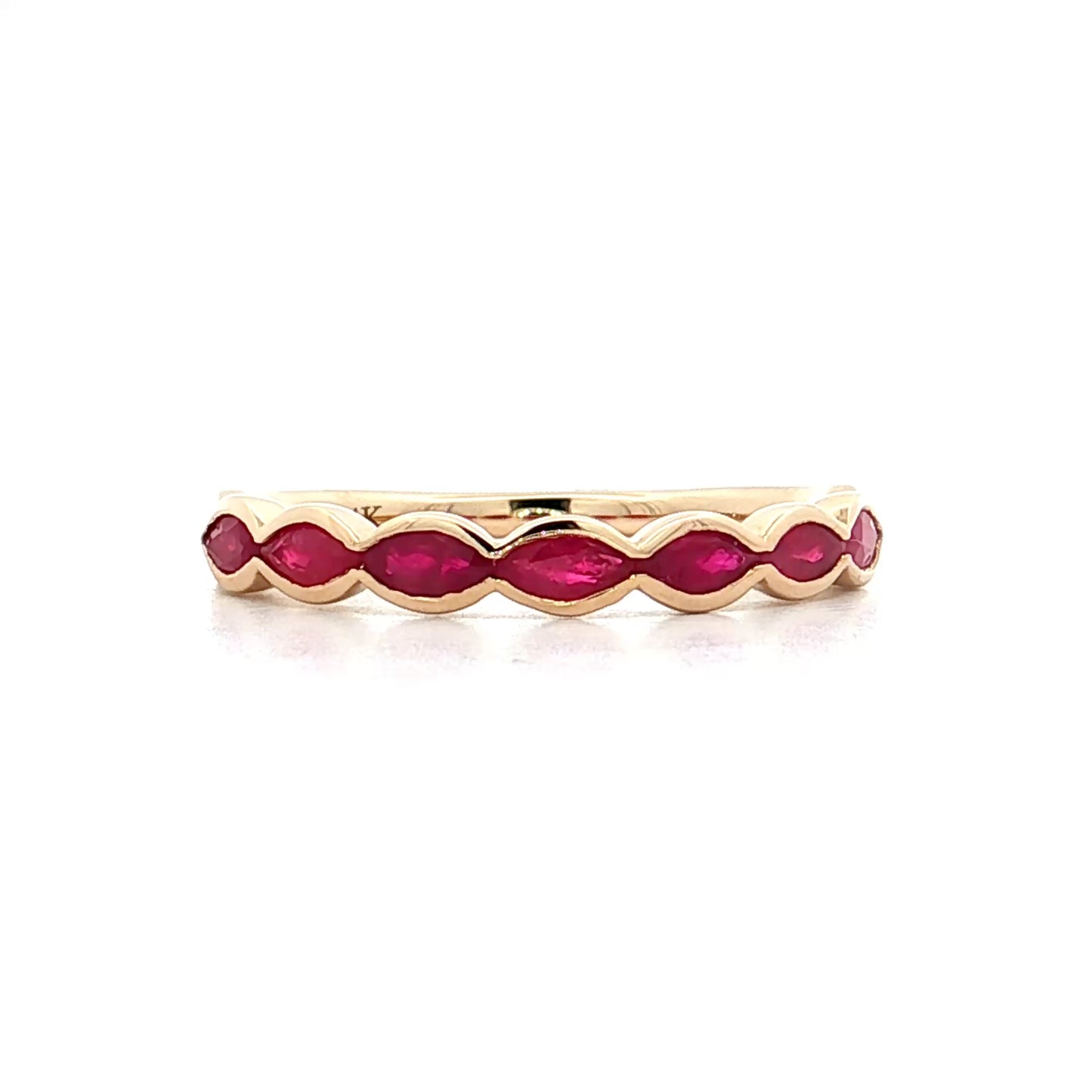 .80 Marquise Cut Ruby Wedding Band 14k