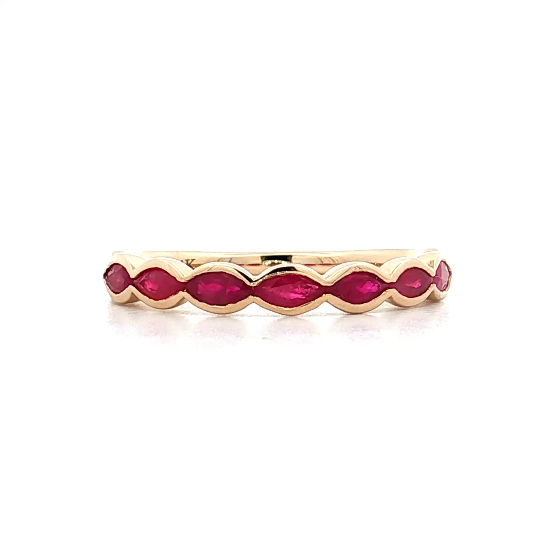 .80 Marquise Cut Ruby Wedding Band 14k