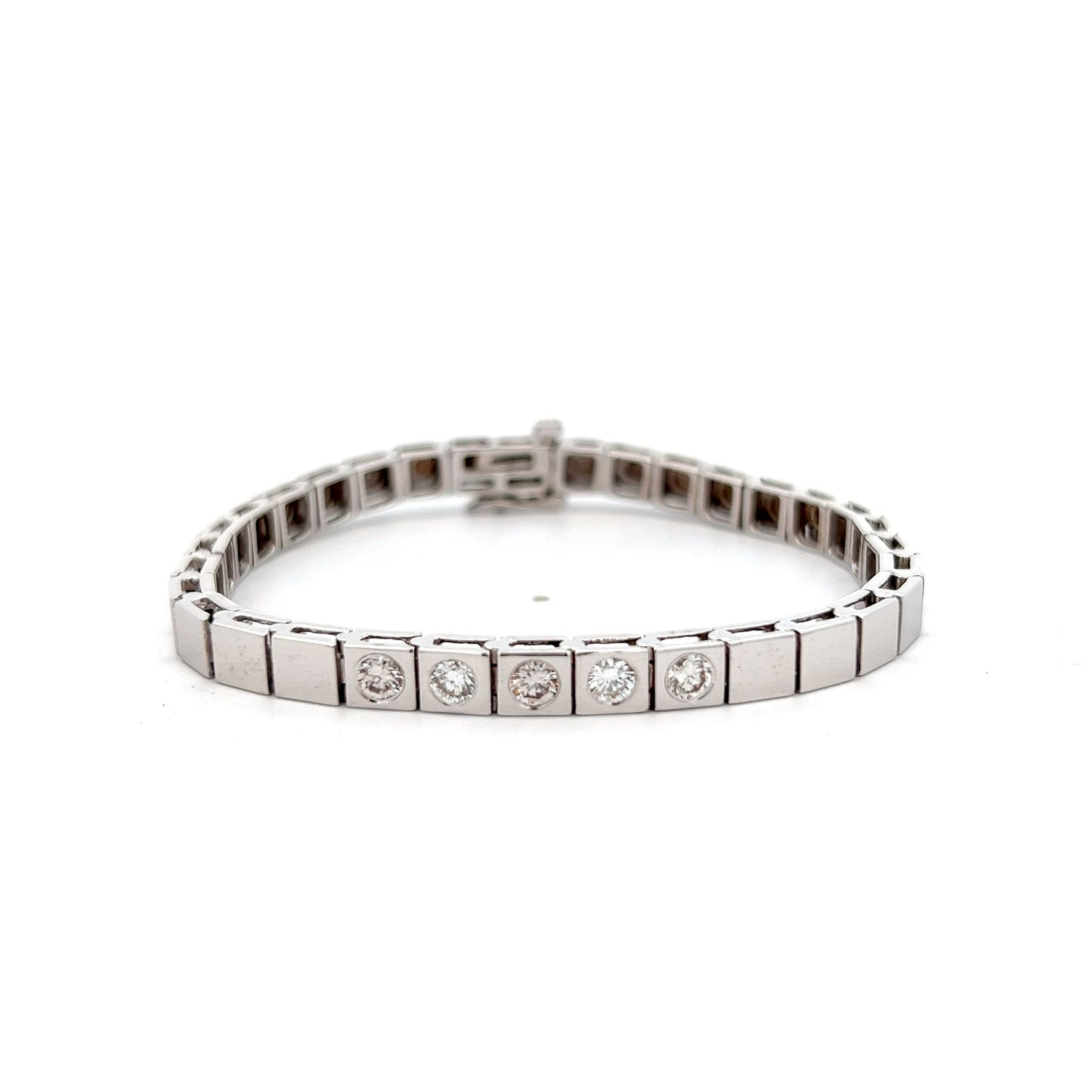 .80 Round Brilliant Diamond Bracelet in 14k White Gold