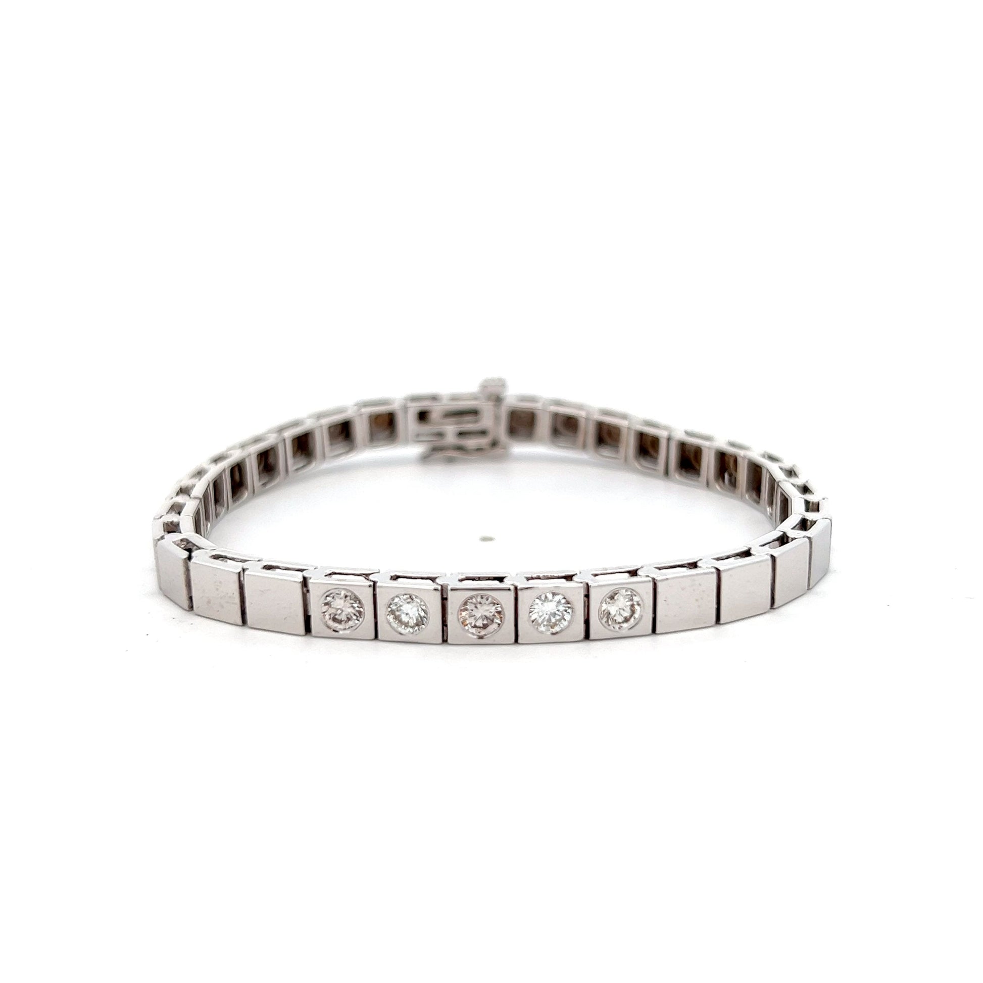 .80 Round Brilliant Diamond Bracelet in 14k White Gold