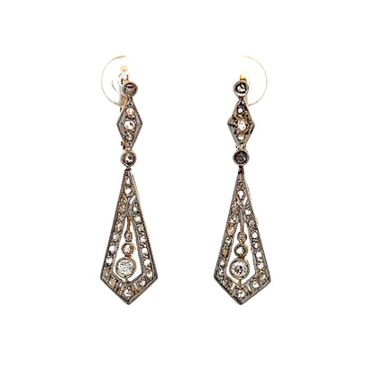 .80 Vintage Edwardian Drop Earrings 18k/Platinum