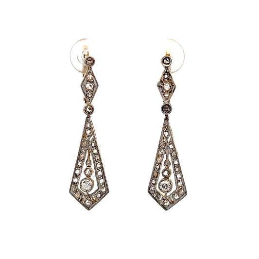 .80 Vintage Edwardian Drop Earrings 18k/Platinum