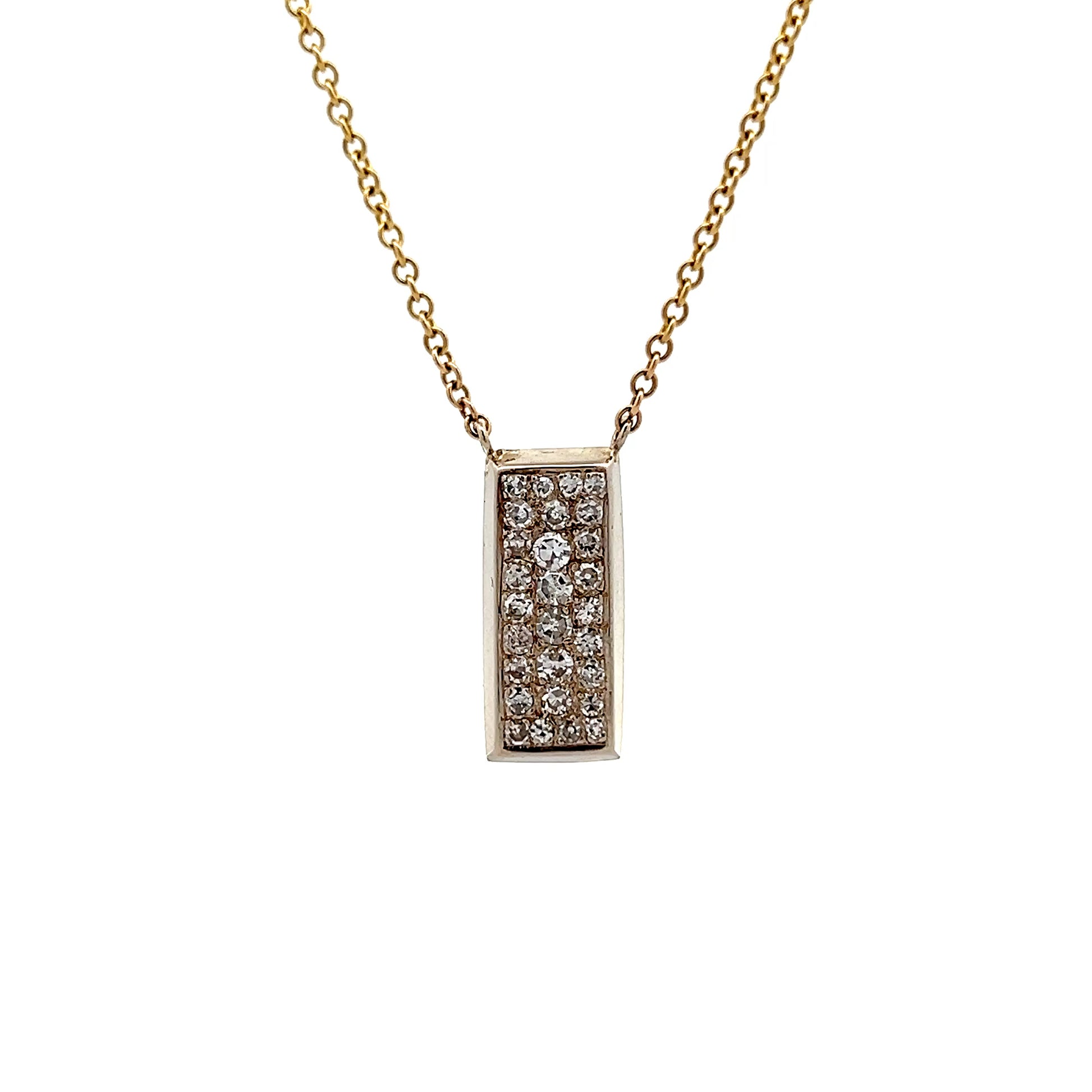 .81 Diamond Bar Pendant Necklace in 14k