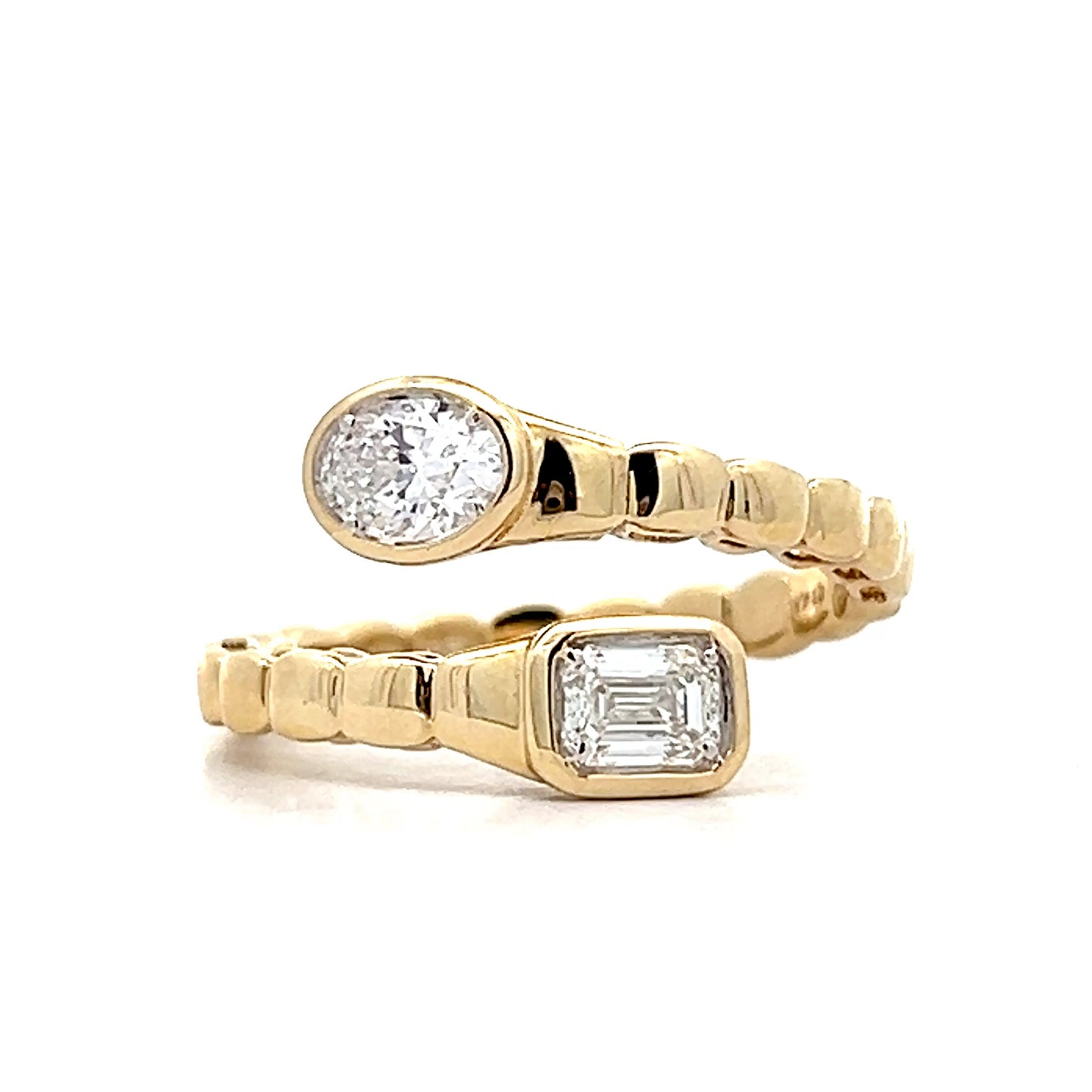 .81 Toi et Moi Snake Cocktail Ring in 14k Yellow Gold