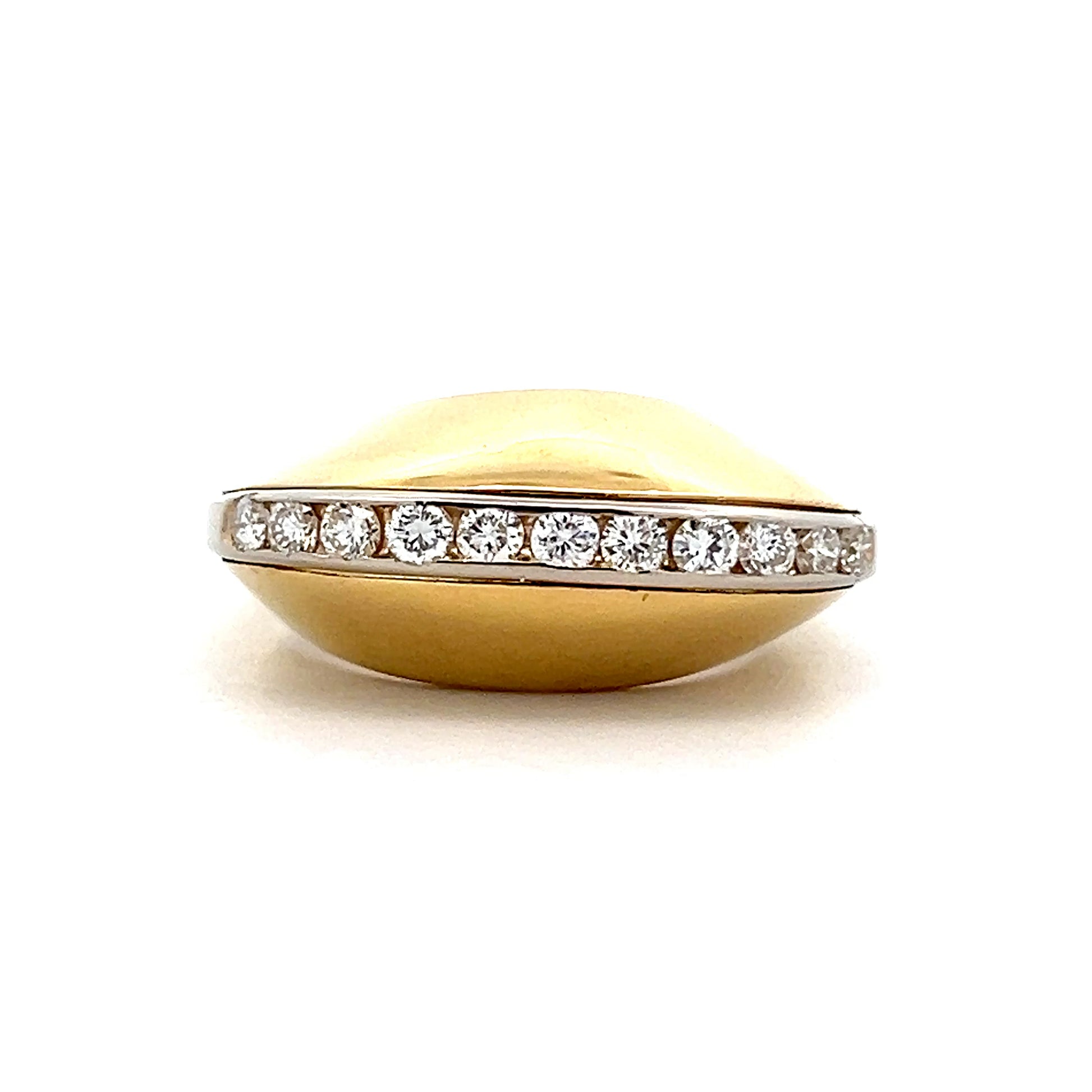 .82 Domed Diamond Cocktail Ring in 18k Yellow Gold