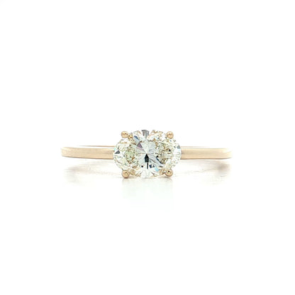 .83 Oval Diamond Engagement Ring 14k Yellow Gold
