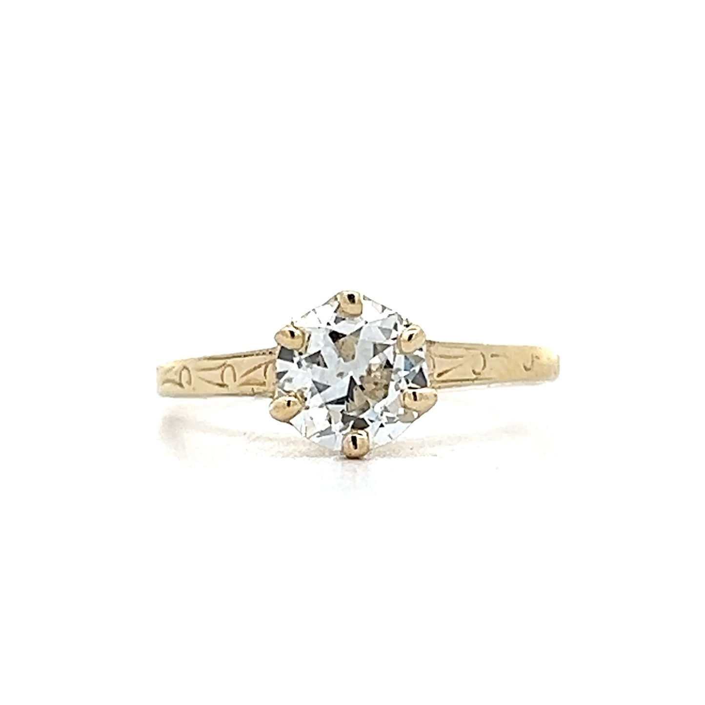 .90 Vintage Art Deco Engagement Ring in 14k Yellow Gold