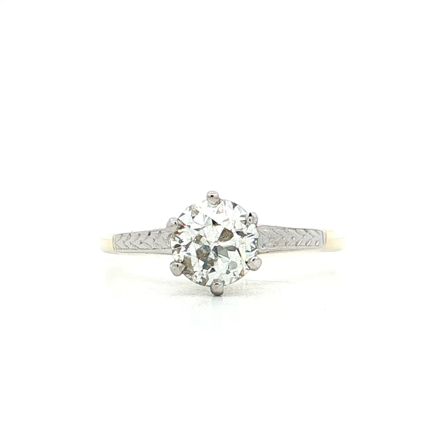 .85 Antique European Diamond Engagement Ring in 14k