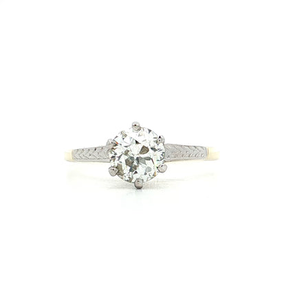 .85 Antique European Diamond Engagement Ring in 14k