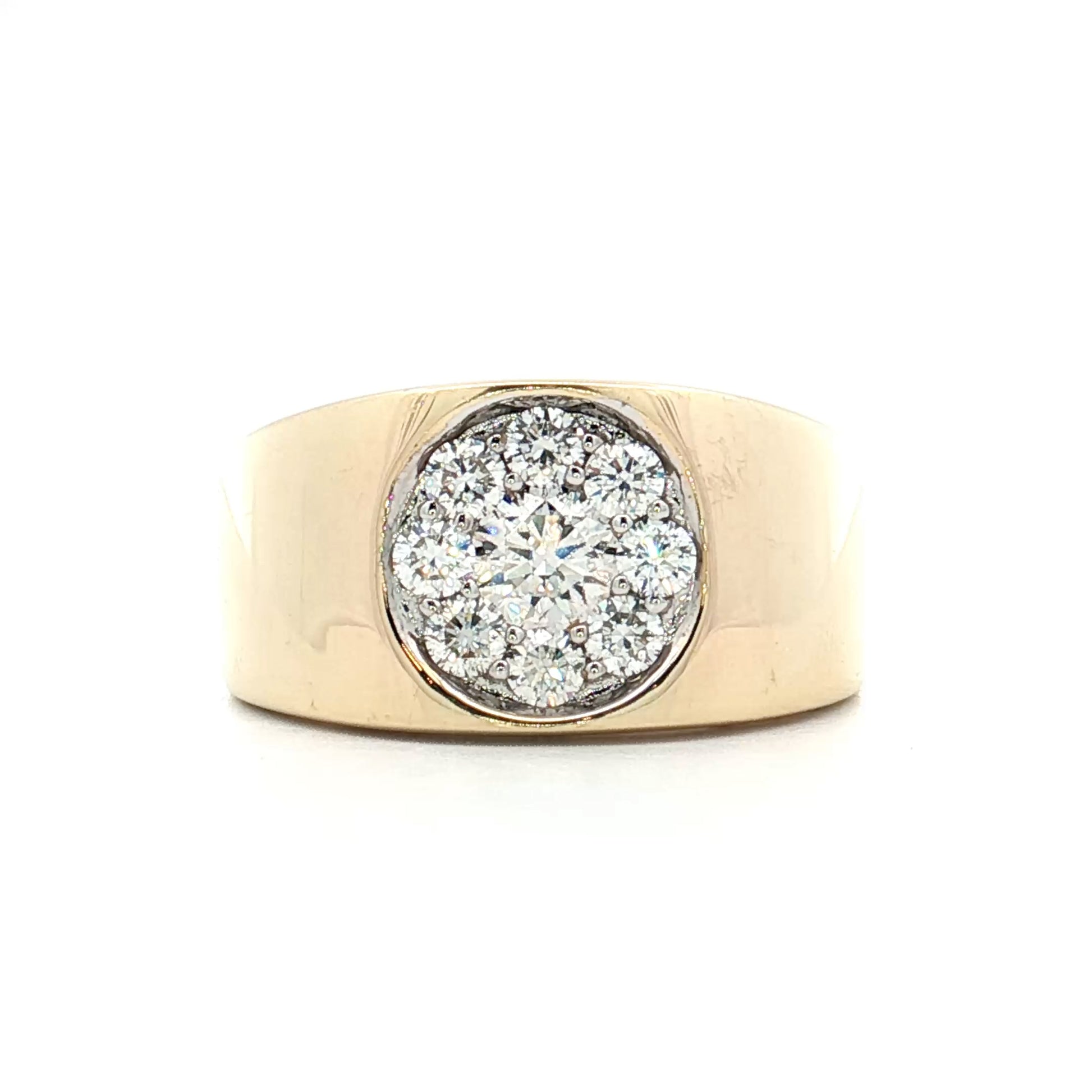 .85 Round Brilliant Diamond Cocktail Ring 14k Yellow Gold