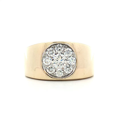 .85 Round Brilliant Diamond Cocktail Ring 14k Yellow Gold