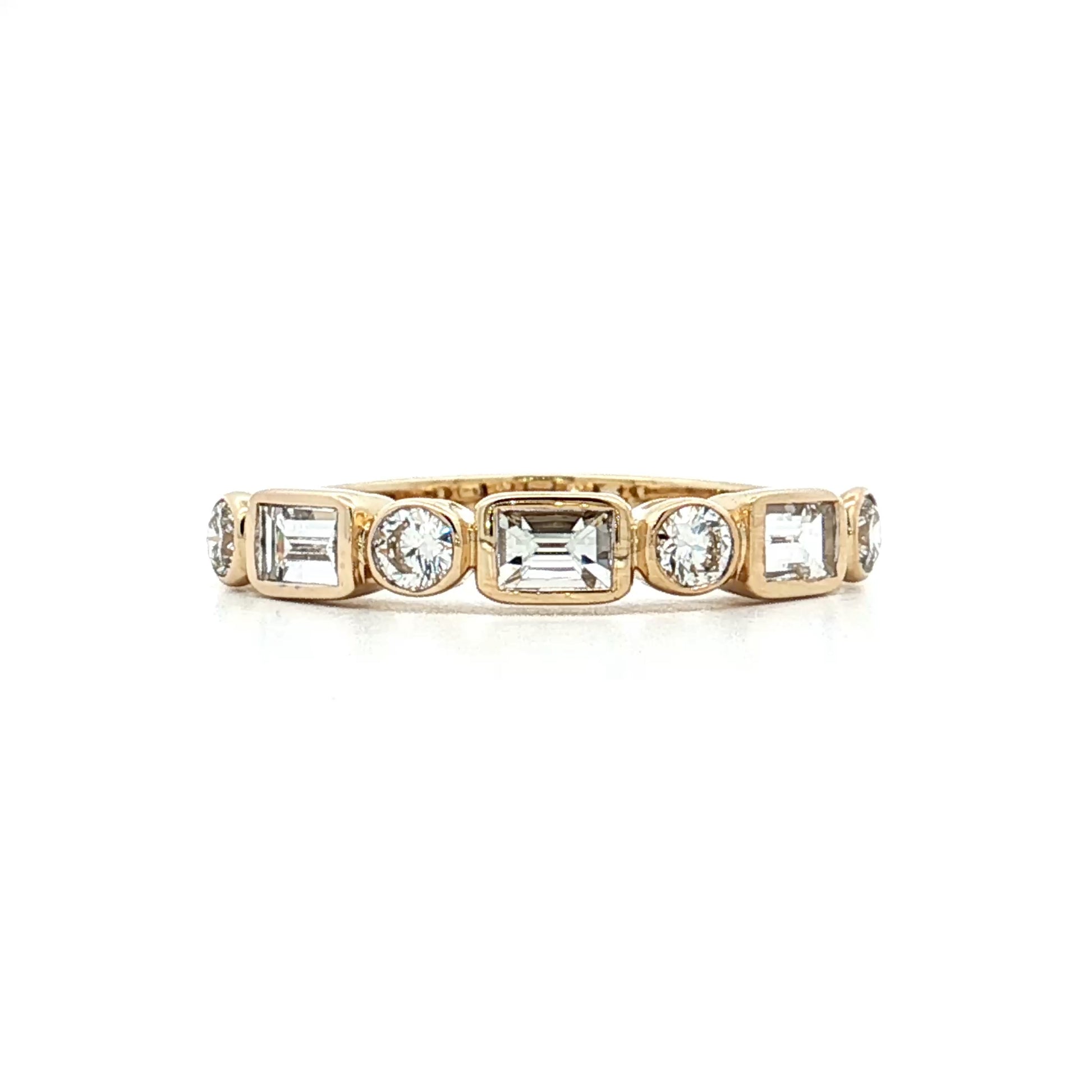 .86 Baguette & Round Diamond Wedding Band in 14k
