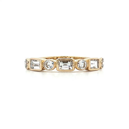 .86 Baguette & Round Diamond Wedding Band in 14k