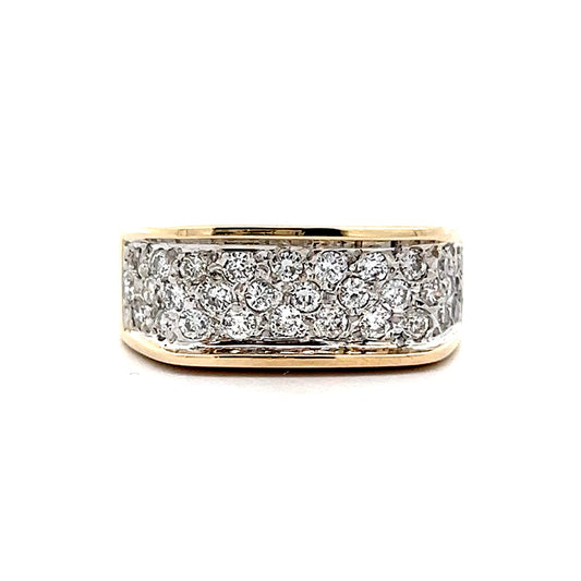 .86 Pave Set Diamond Cocktail Ring in 14k Yellow Gold