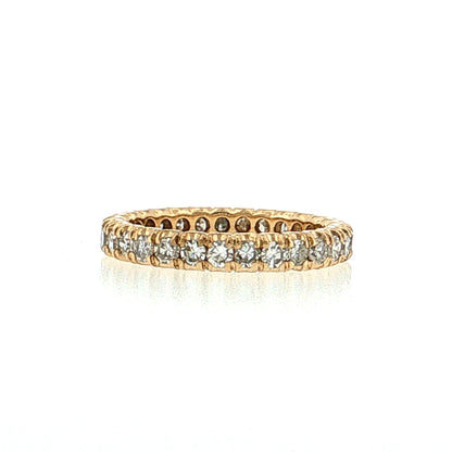 .87 Single Cut Diamond Eternity Wedding Band 14k