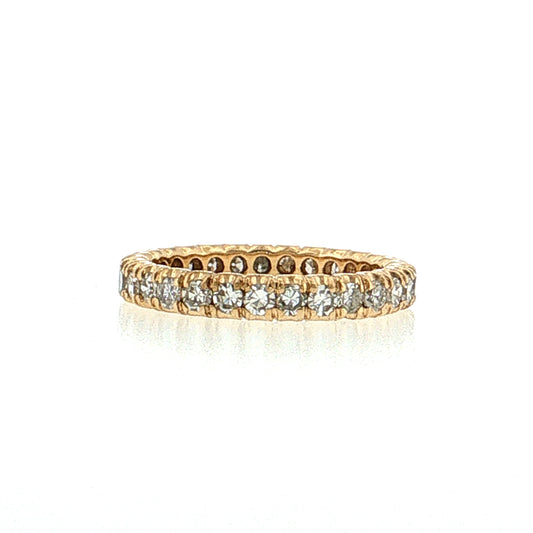 .87 Single Cut Diamond Eternity Wedding Band 14k