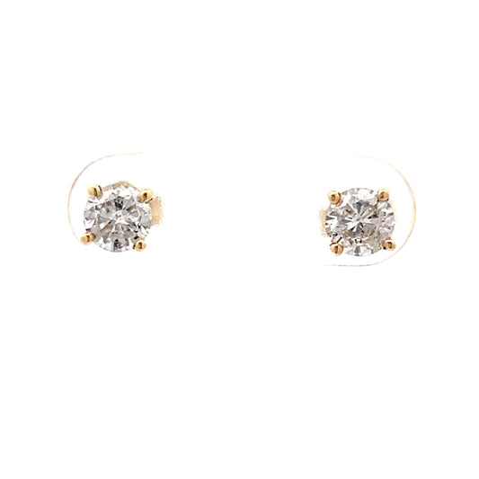 .88 Round Brilliant Diamond Stud Earrings in 14k
