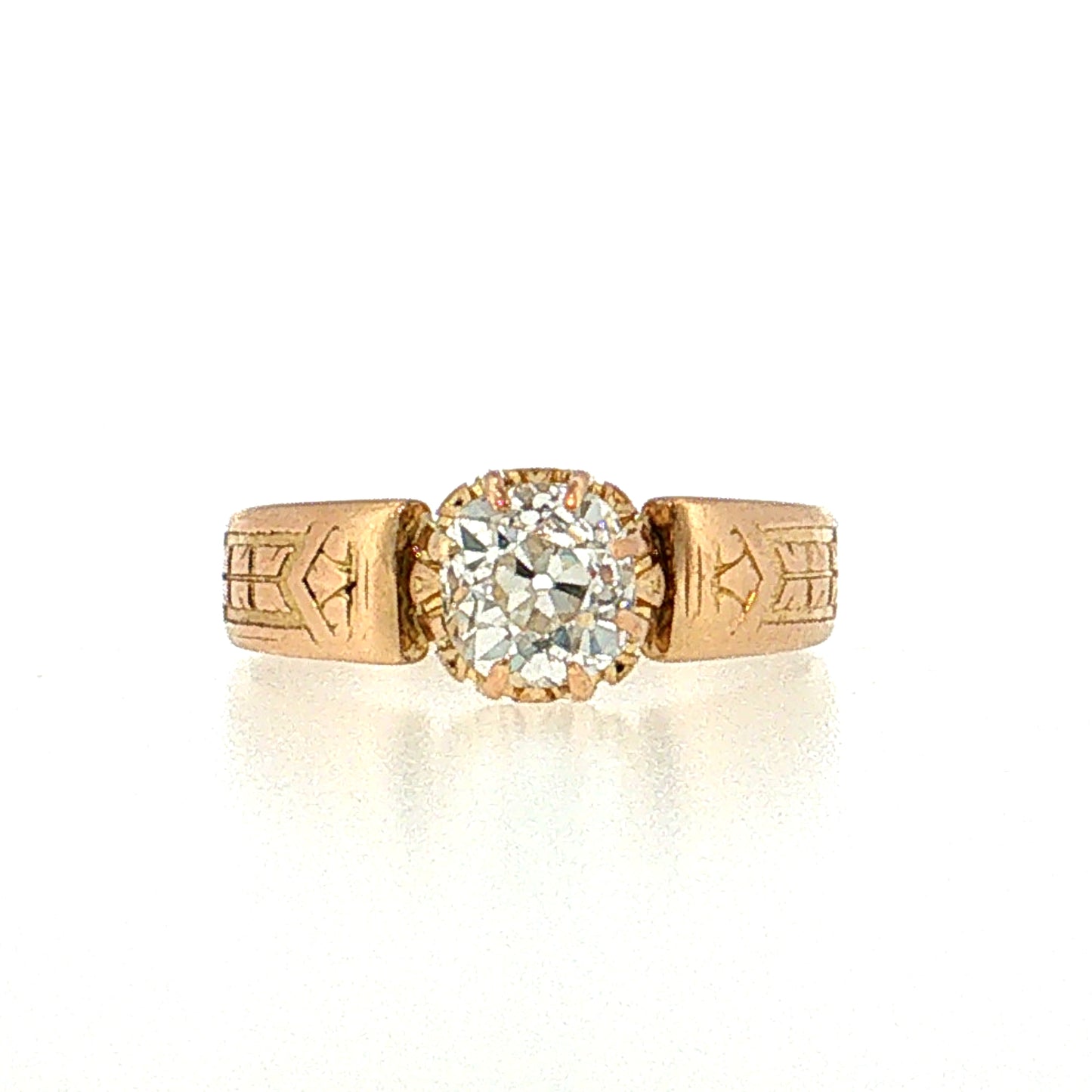.88 Victorian Old Mine Diamond Solitaire Ring 18k
