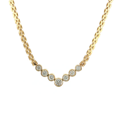 .89 Graduated Diamond V-Shape Necklace 14k