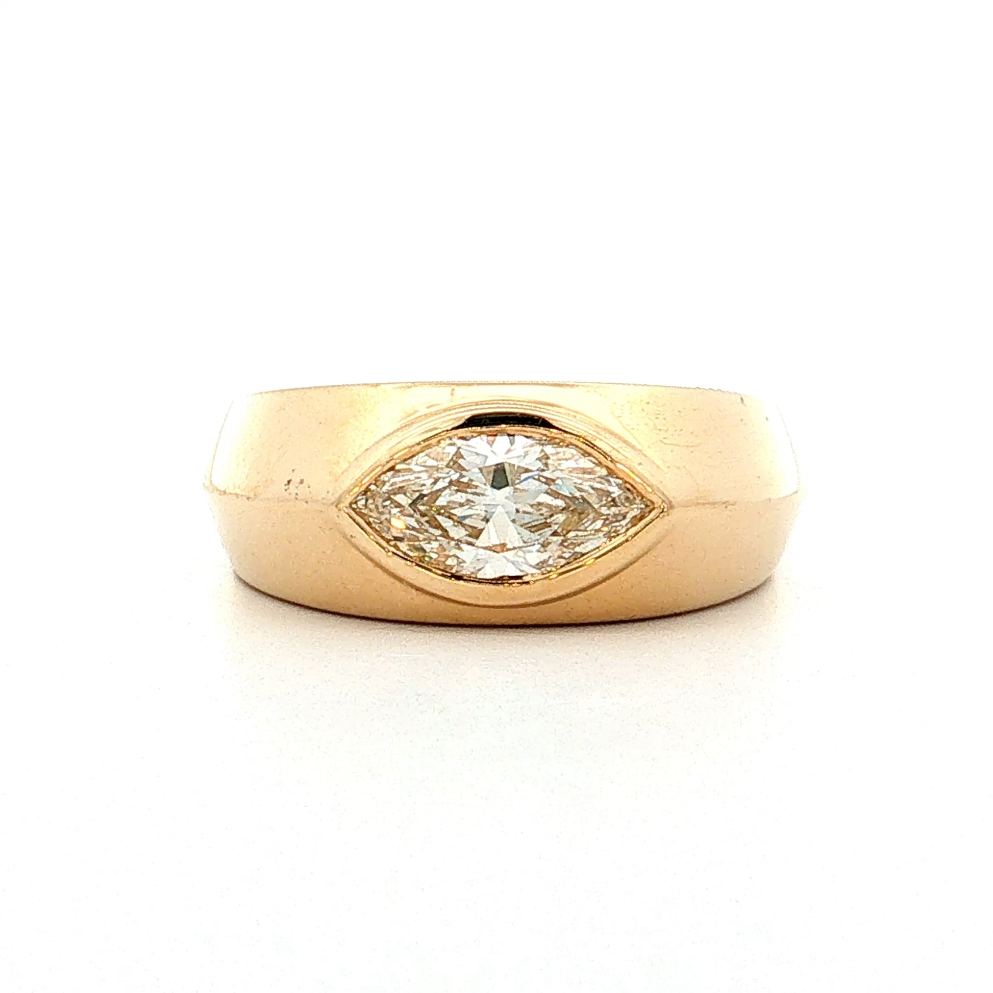 .90 East-West Marquise Diamond Engagement Ring 18k