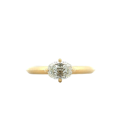.90 GIA Oval Step Cut Diamond Engagement Ring 18k