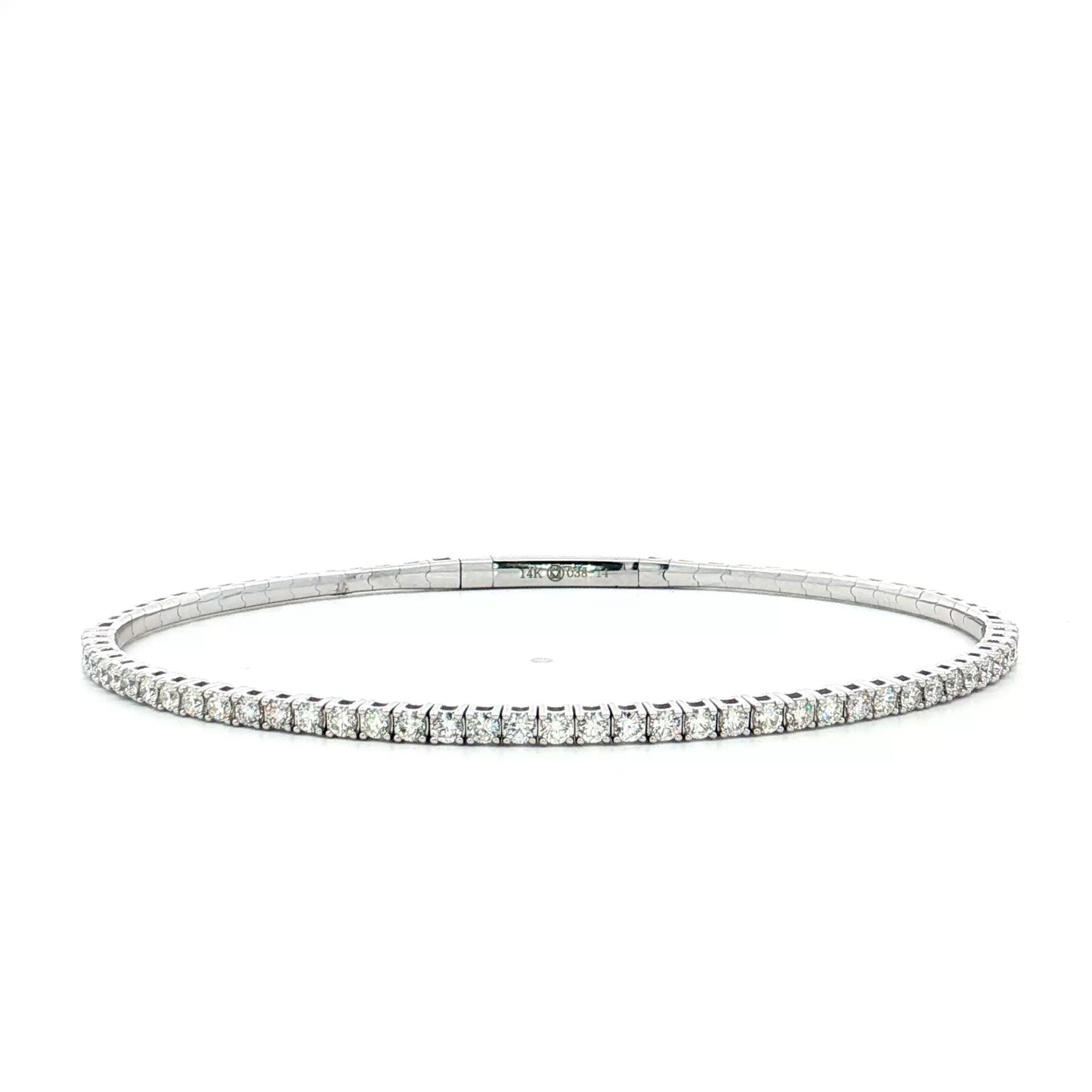 BLACK FRIDAY SPECIAL Diamond Flexible Bangle Bracelet 14k White Gold