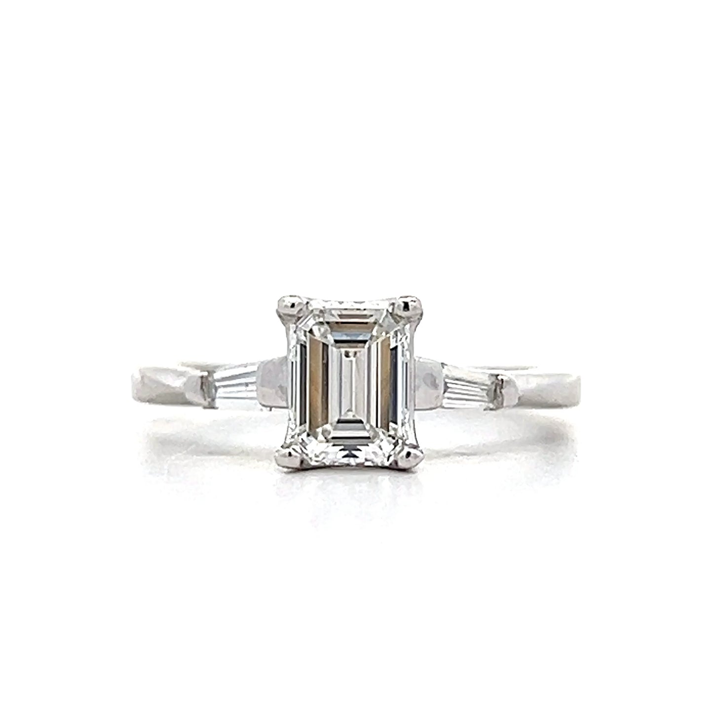 .91 Emerald Cut Diamond Engagement Ring in Platinum