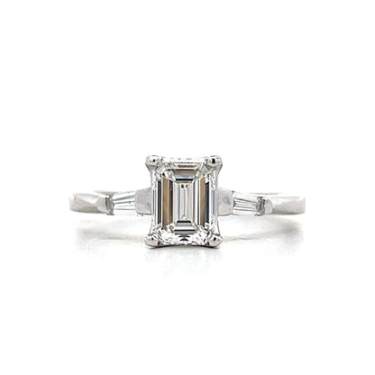 .91 Emerald Cut Diamond Engagement Ring in Platinum