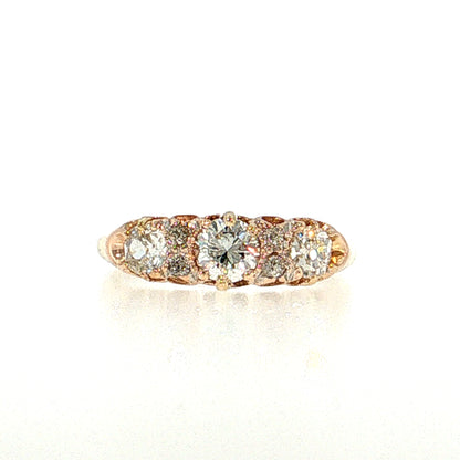 .92 Victorian Diamond Cluster Engagement Ring 18k