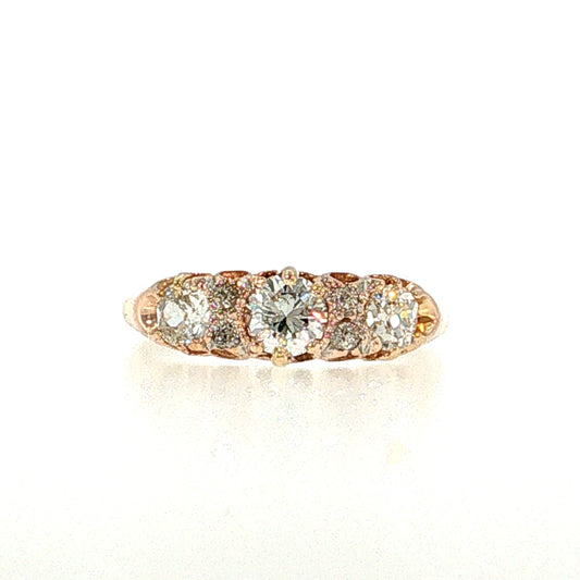 .92 Victorian Diamond Cluster Engagement Ring 18k