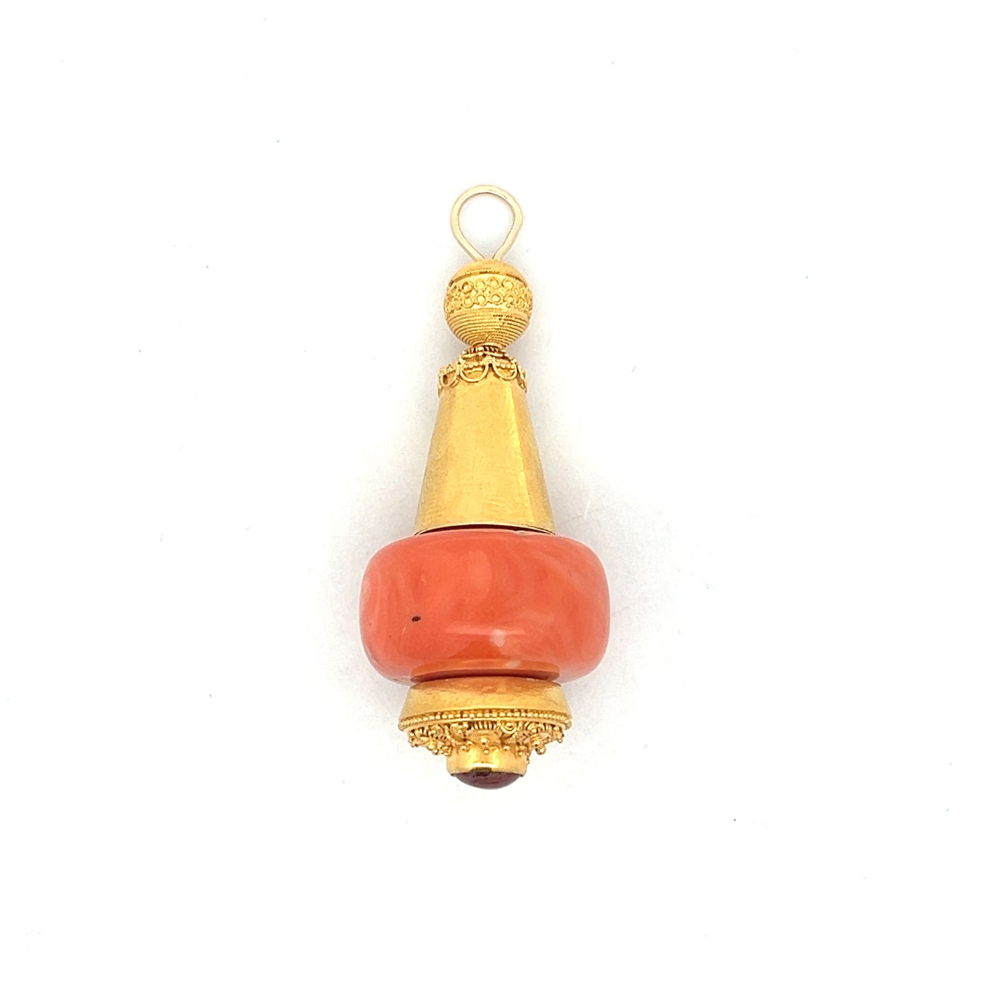 .92 Vintage Cabochon Ruby Pendant Necklace in 14k