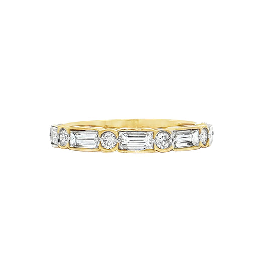 .94 Baguette & Round Diamond Wedding Band 14k