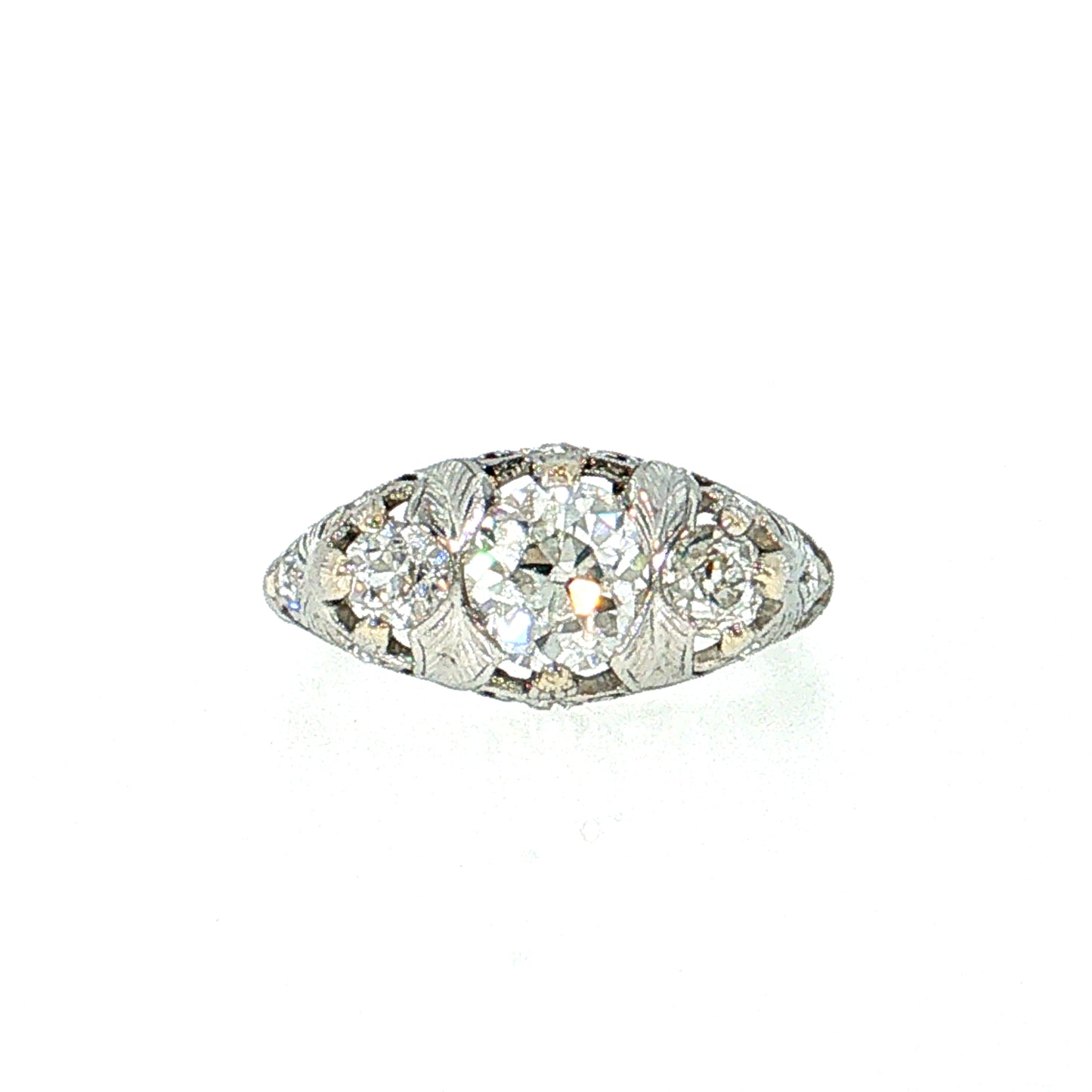 .95 Antique Art Deco Diamond Engagement Ring Platinum