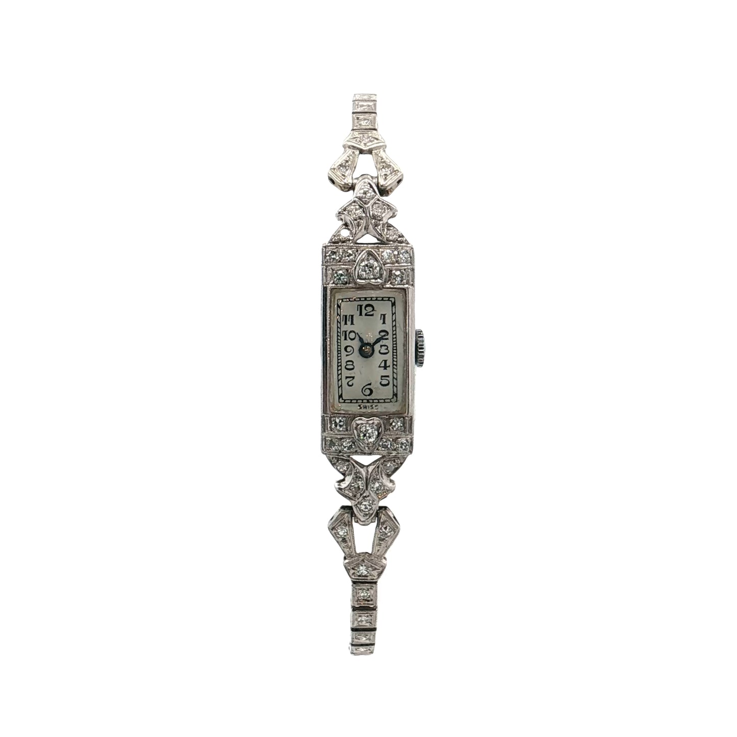 .95 Antique Art Deco Diamond Ladies Watch in Platinum