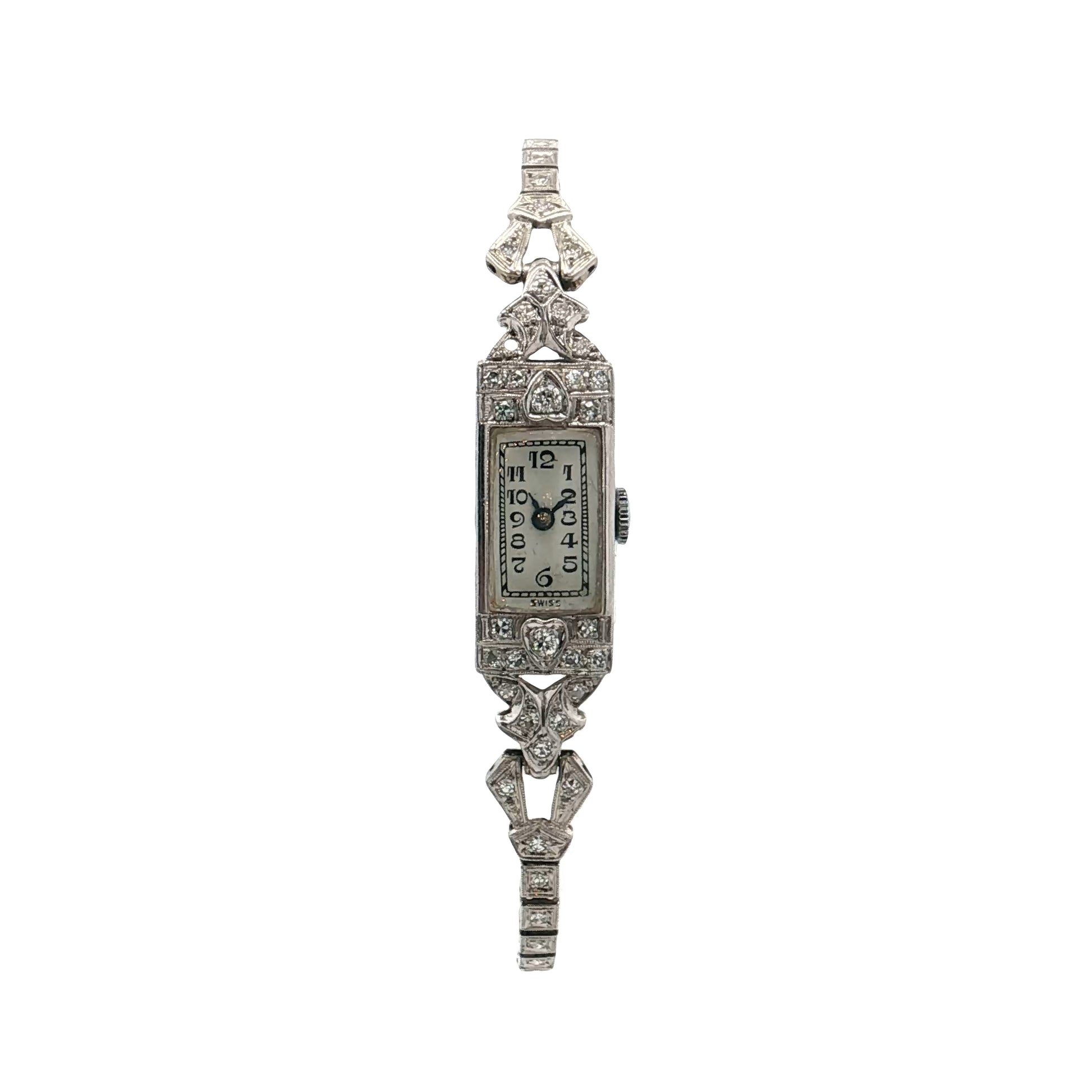 .95 Antique Art Deco Diamond Ladies Watch in Platinum