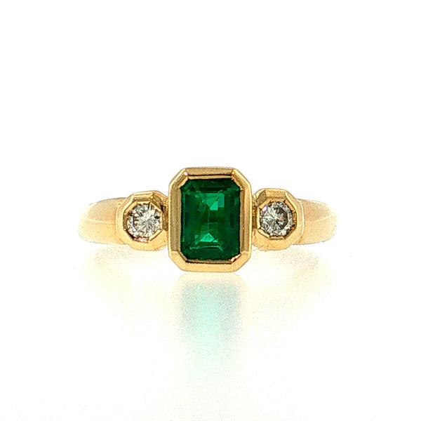 Emerald Three Stone Ring