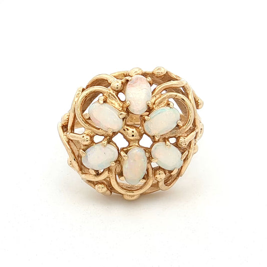 .96 Opal Cocktail Ring 14k Yellow Gold