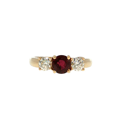 .96 Ruby & Diamond Engagement Ring 14k