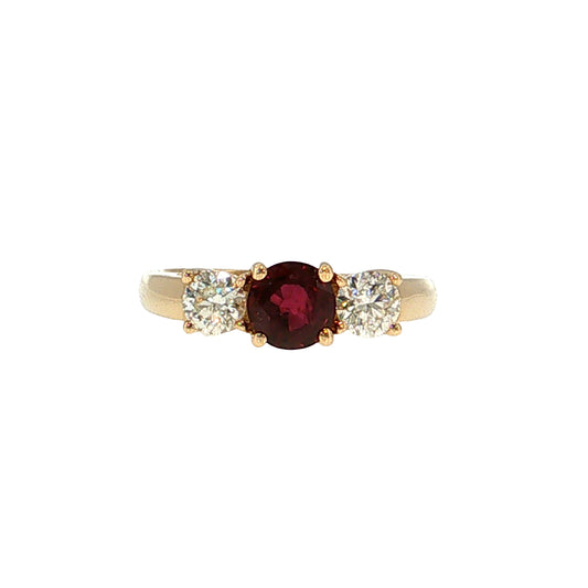 .96 Ruby & Diamond Engagement Ring 14k