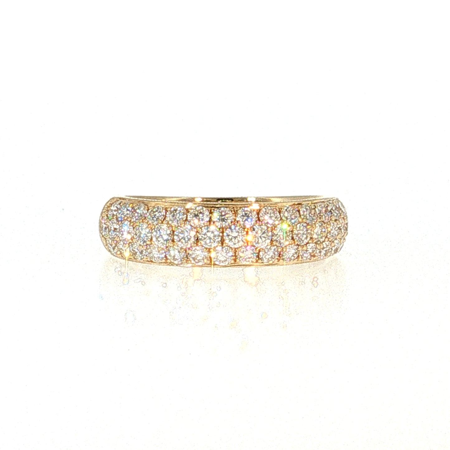 .97 Modern Diamond Pave Stacking Ring 14k