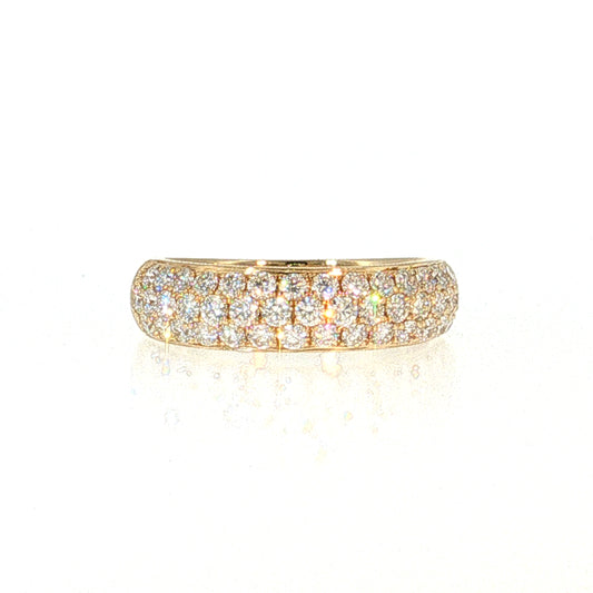 .97 Modern Diamond Pave Stacking Ring 14k