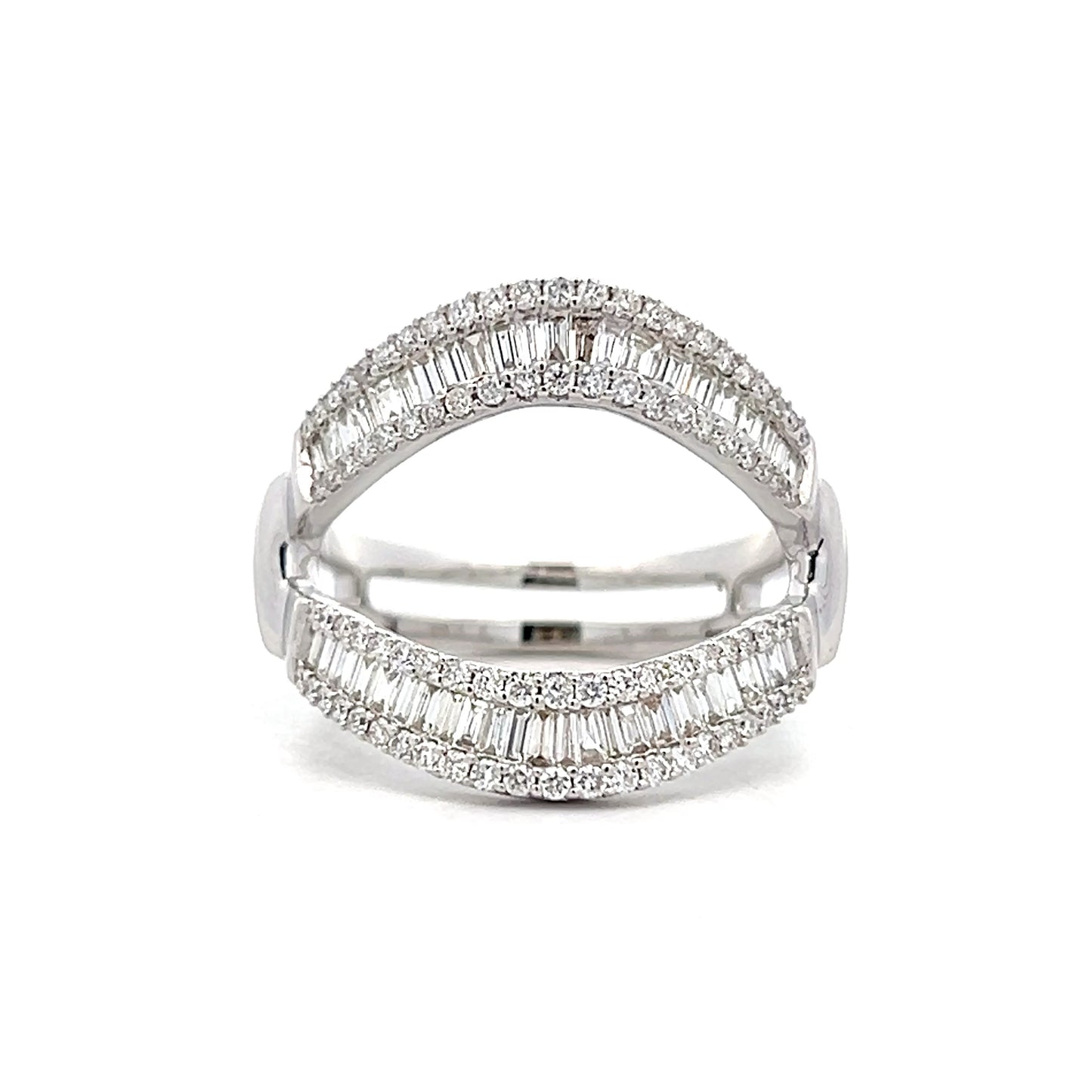 .98 Baguette Cut Diamond Eternity Cocktail Ring 14k