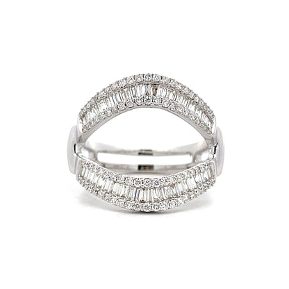 .98 Baguette Cut Diamond Eternity Cocktail Ring 14k