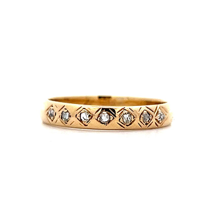 .98 Vintage Retro Diamond Band in 14k Yellow Gold