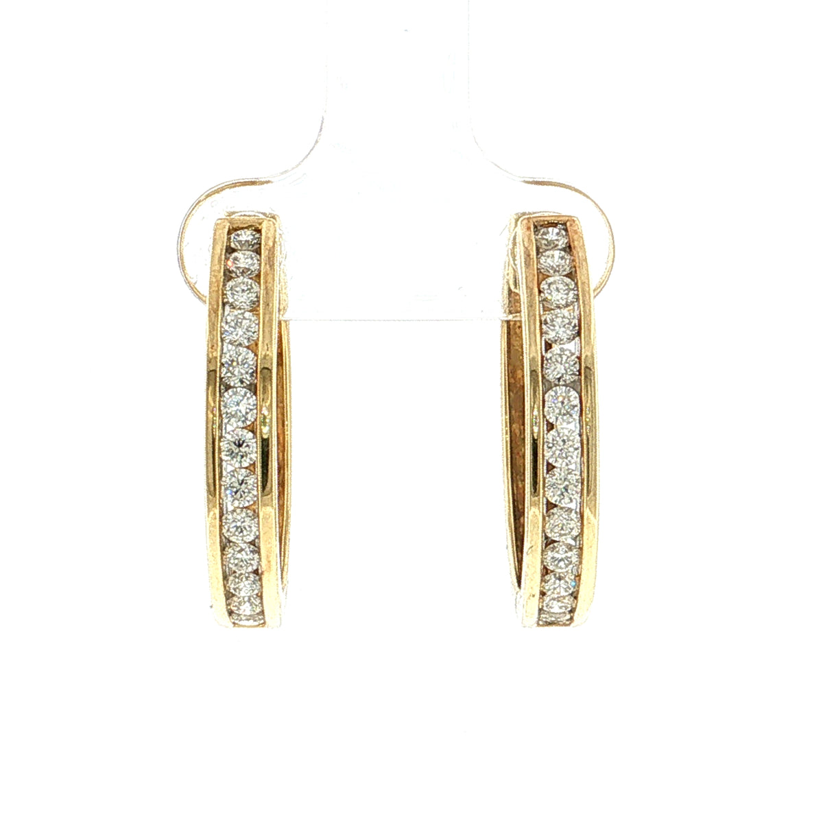 .99 Round Diamond Hoop Earrings 14k Yellow Gold