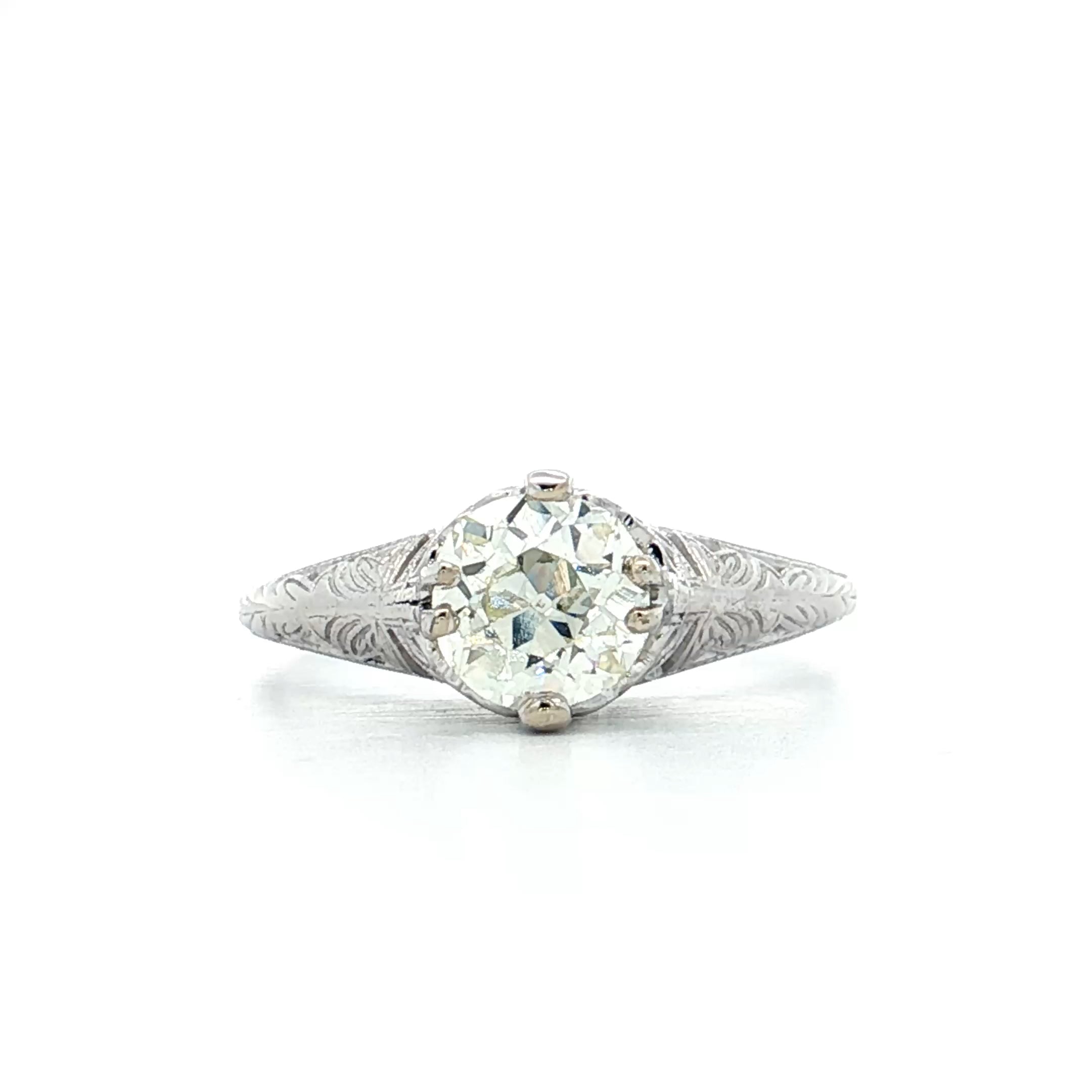 99 Vintage Deco Diamond Engagement Ring 18k – Filigree Jewelers