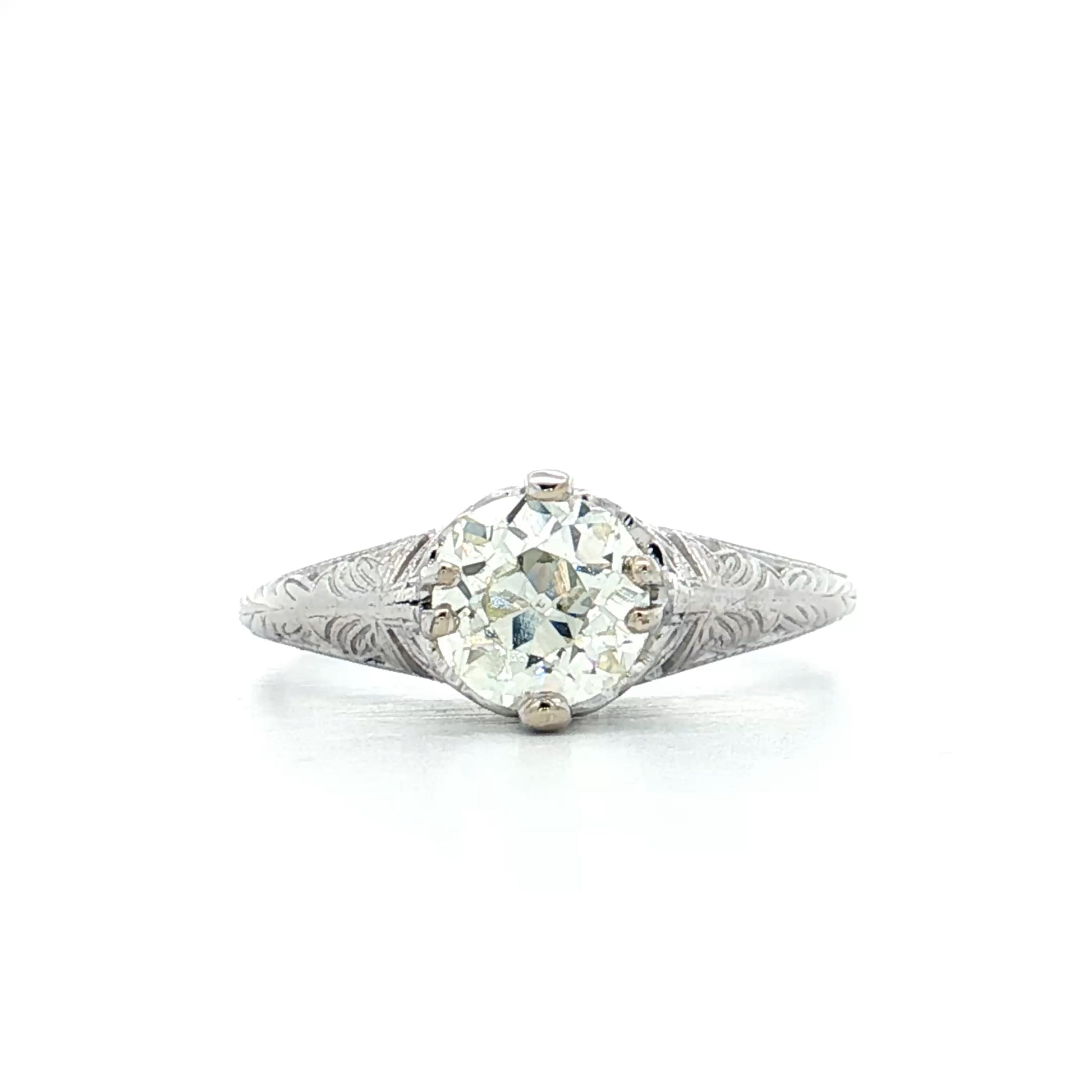 .99 Vintage Deco Diamond Engagement Ring 18k