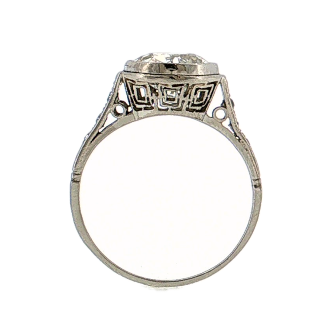 2.21 GIA Antique Old European Diamond Engagement Ring Platinum
